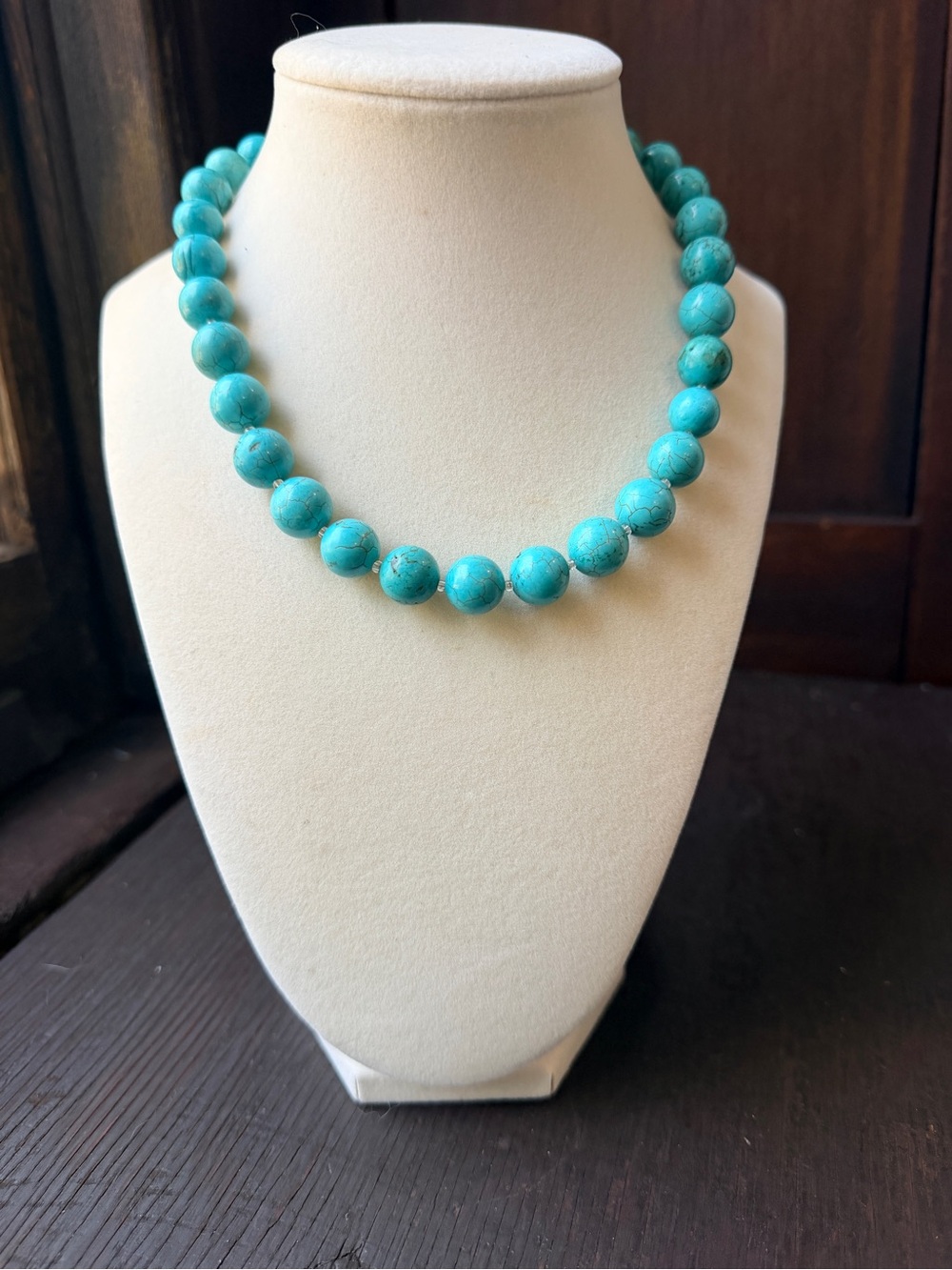 Turquoise Beaded Necklace - Elegant Teal Statement Jewelry